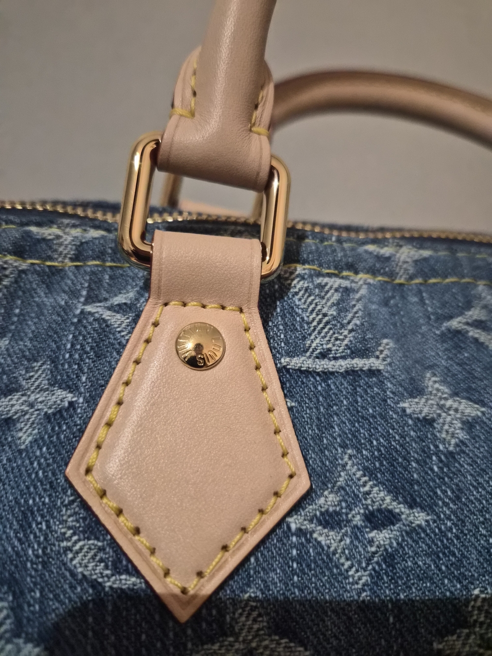 Louis Vuitton Blue Denim Monogram Speedy Bandoulière - Picture 2 of 10